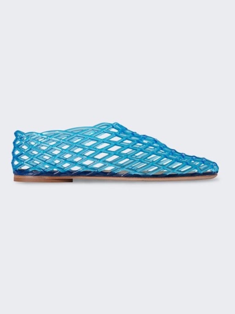 The Row Blue Mara Jelly Flat Slip On Sandal Shoes